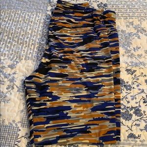 Blue Black Gray& Gold Abstract TC LulaRoe Leggings